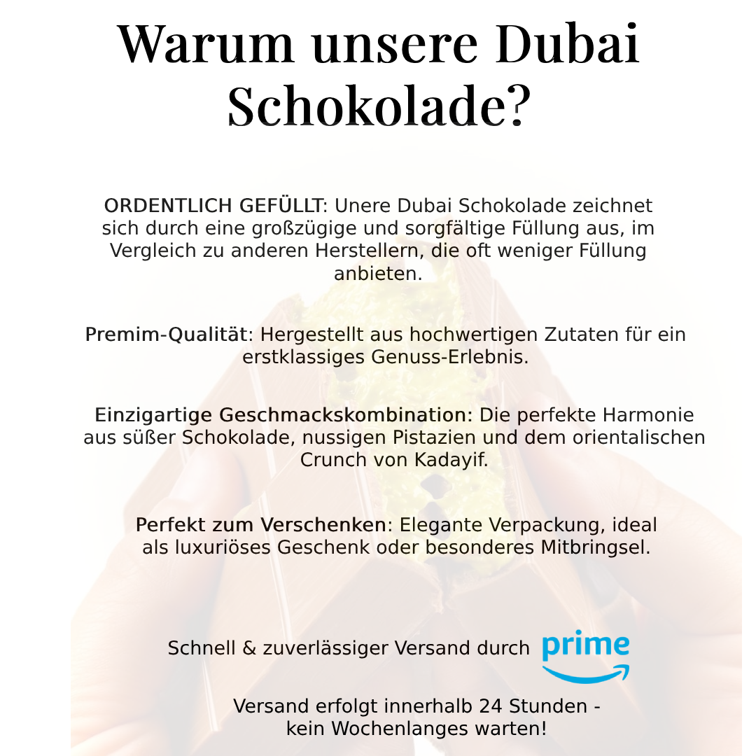 Dubai Schokolade ๐ผ๐ฟ๐ถ๐ด๐ถ๐ป๐ฎ๐น๐ฒ ๐๐ฟ๐, ๐ฟ๐ฒ๐ถ๐ฐ๐ต๐น๐ถ๐ฐ๐ต ๐ด๐ฒ๐ณรผ๐น๐น๐ - mit Pistaziencreme & Kadayif (Kunafeh) - 100g